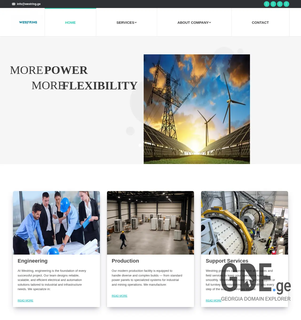 Screenshot of the site westring.ge at 2025-12-03