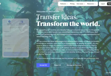 wetransfer.ge-ის ეკრანის სურათი