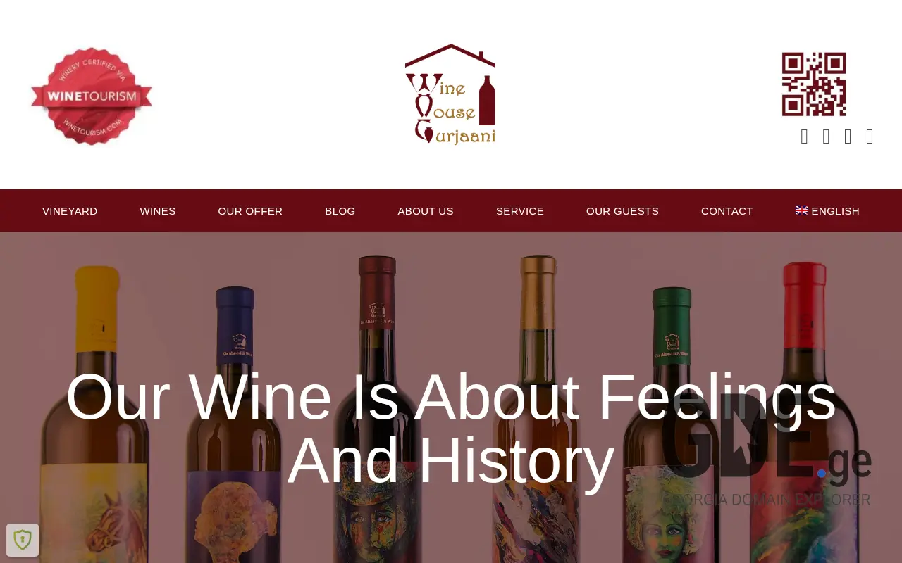Screenshot of the site winehousegurjaani.ge at 2025-11-28