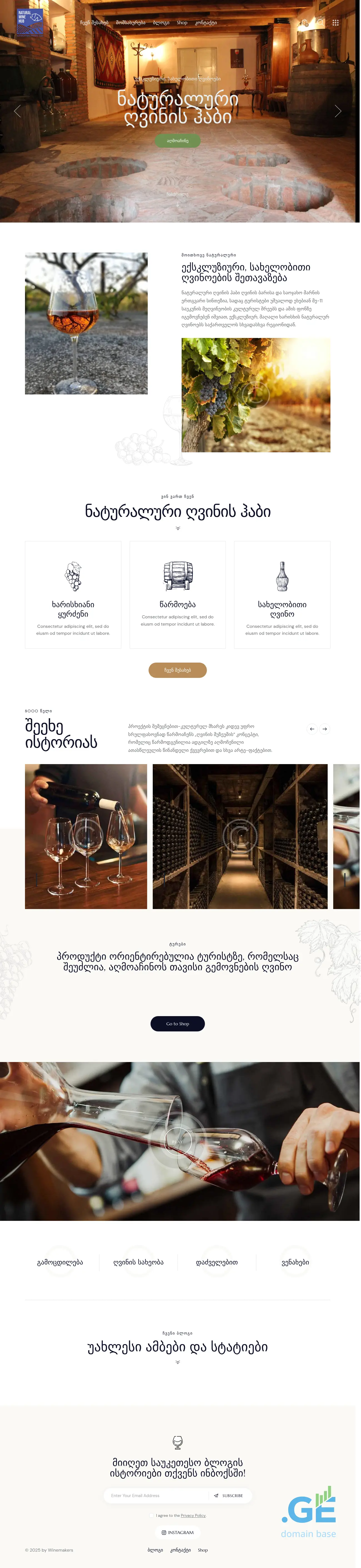 Screenshot of the site winemakers.ge
