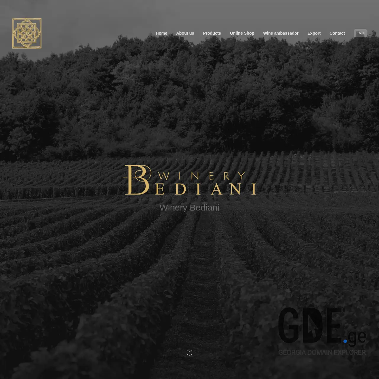 Screenshot of the site winerybediani.ge at 2025-12-15