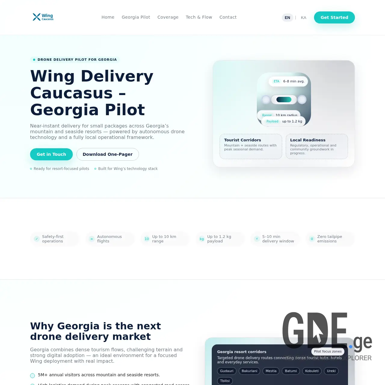 Screenshot of the site wingcaucasus.ge at 2025-12-12