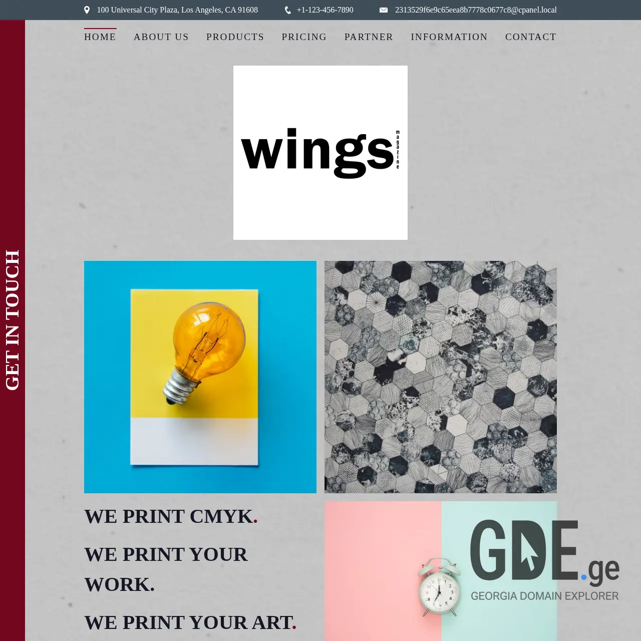 Screenshot of the site wingsmagazine.ge at 2026-01-11