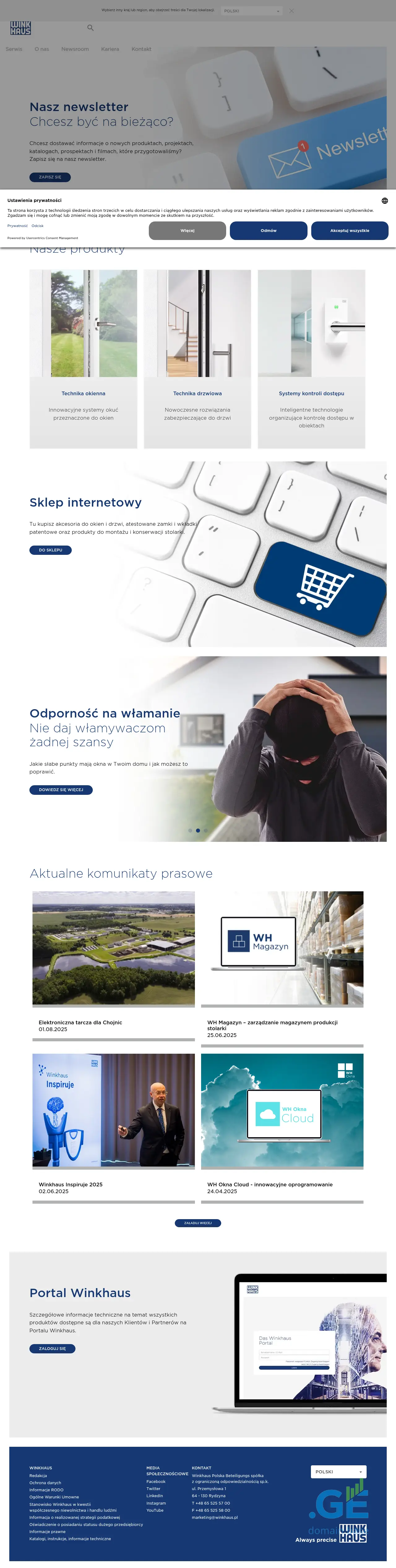 Screenshot of the site winkhaus.ge