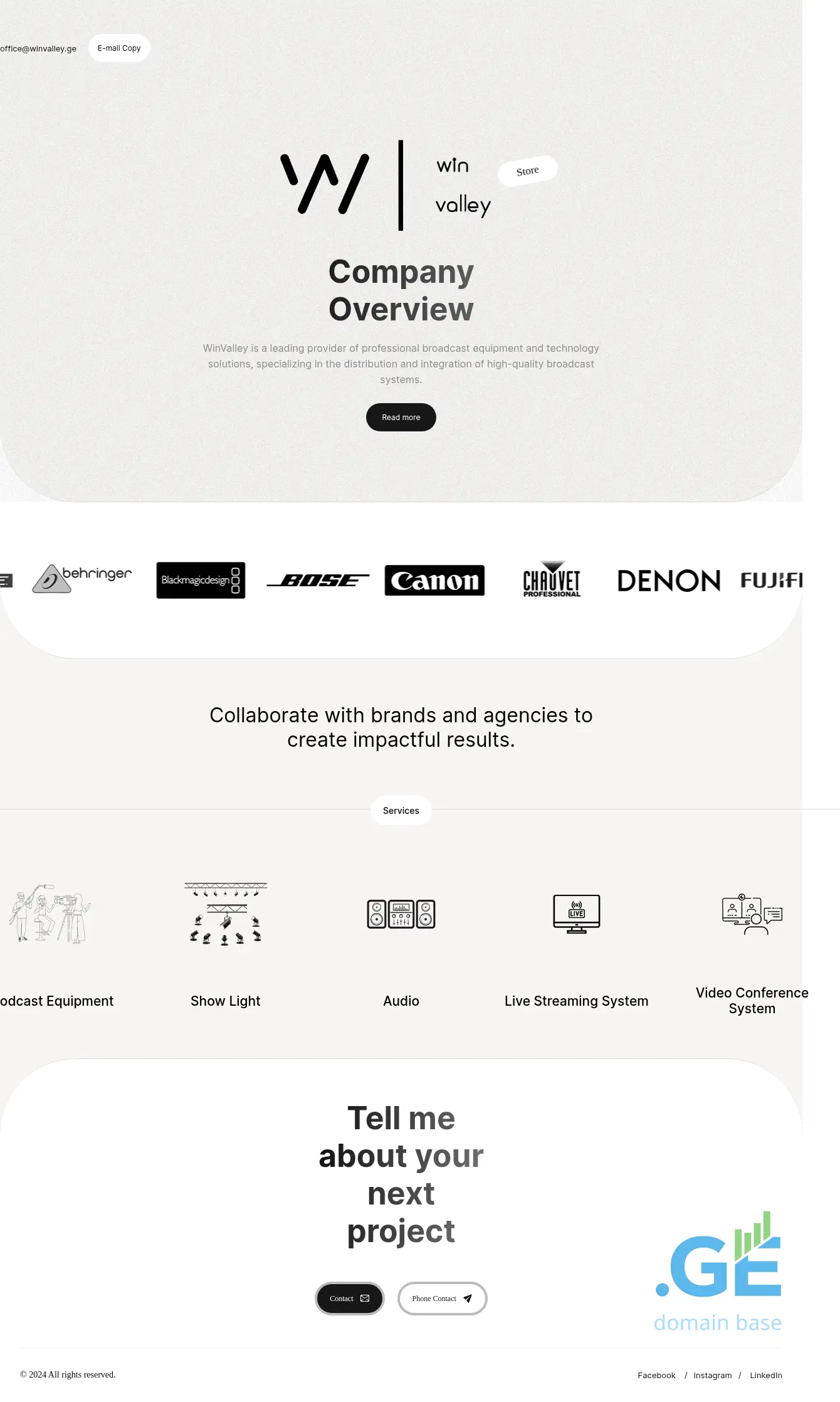 Screenshot of the site winvalley.ge