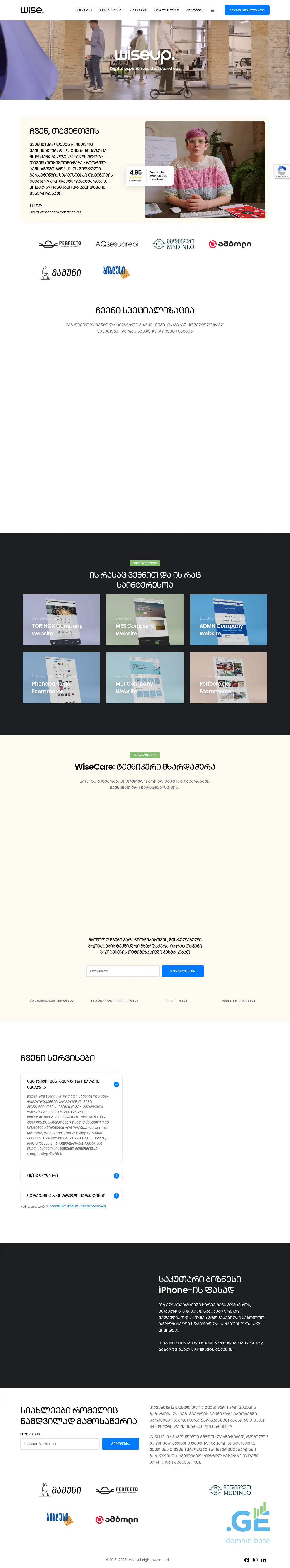 Screenshot of the site wiseup.ge
