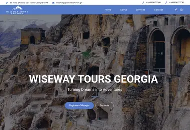 Screenshot of wisewaytours.ge