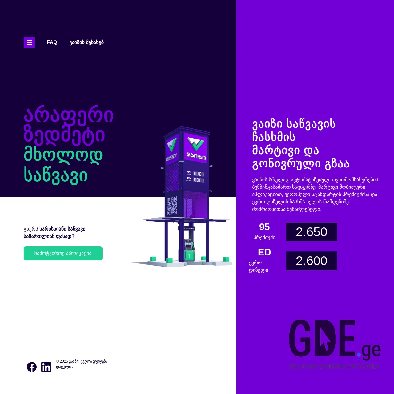 Screenshot of the site wisey.ge at 2025-12-12