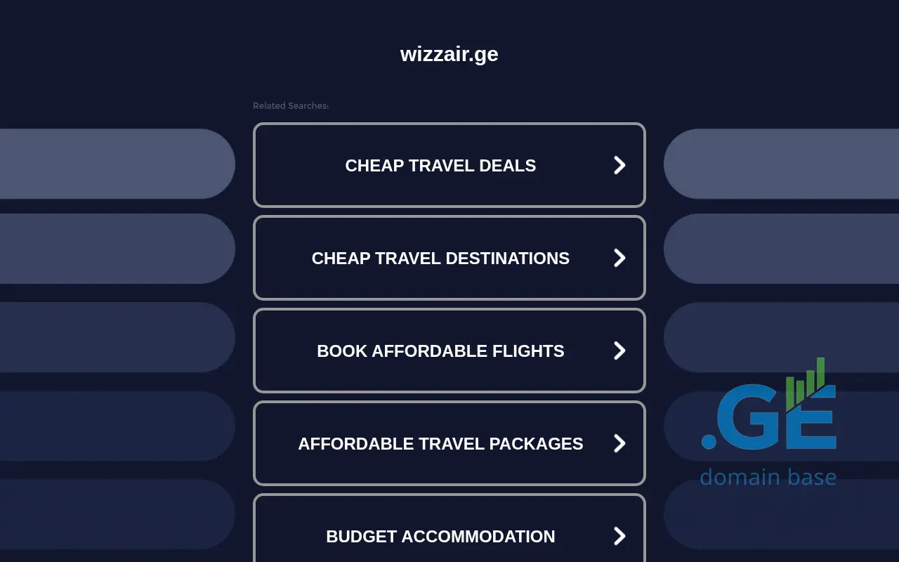 Screenshot of the site wizzair.ge