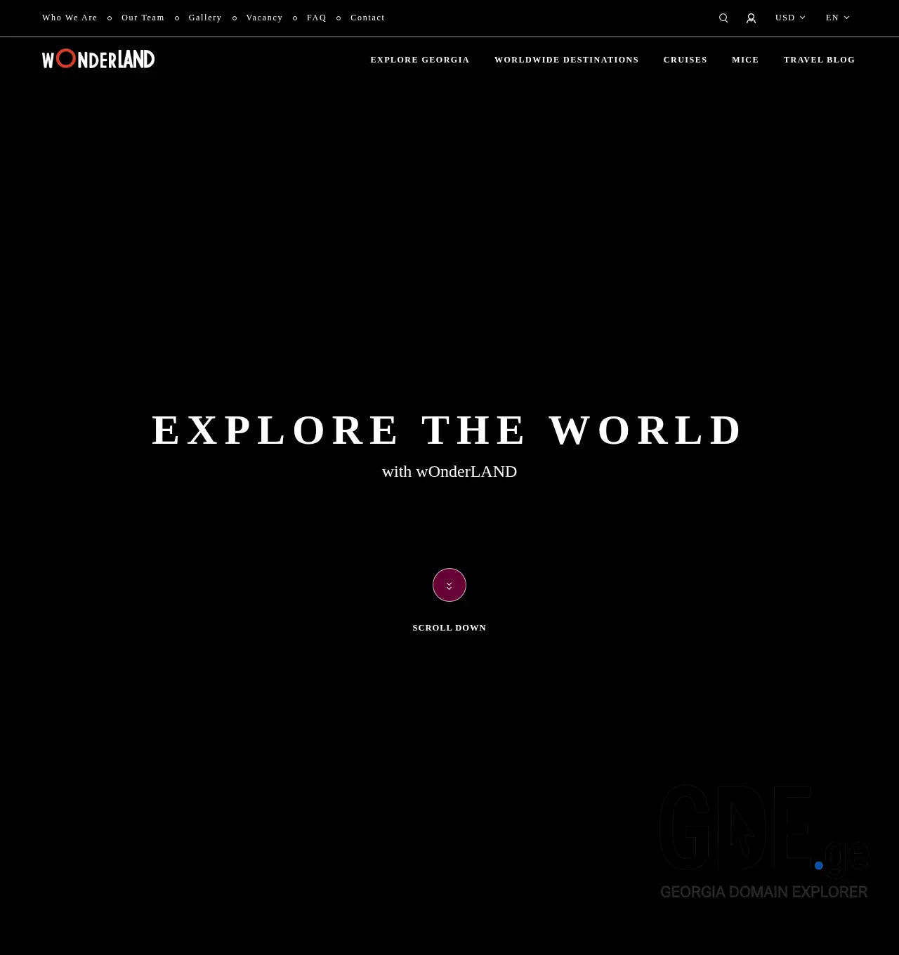 Screenshot of the site wonderland.ge at 2025-11-29
