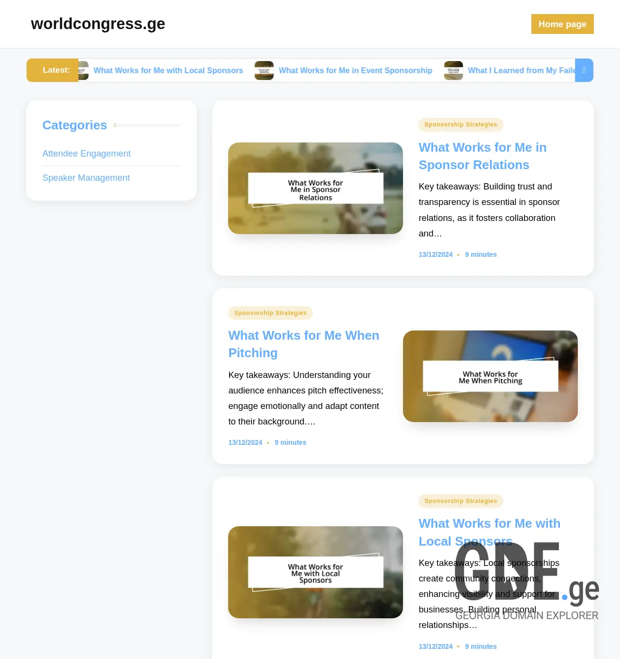 Screenshot of the site worldcongress.ge at 2025-11-30