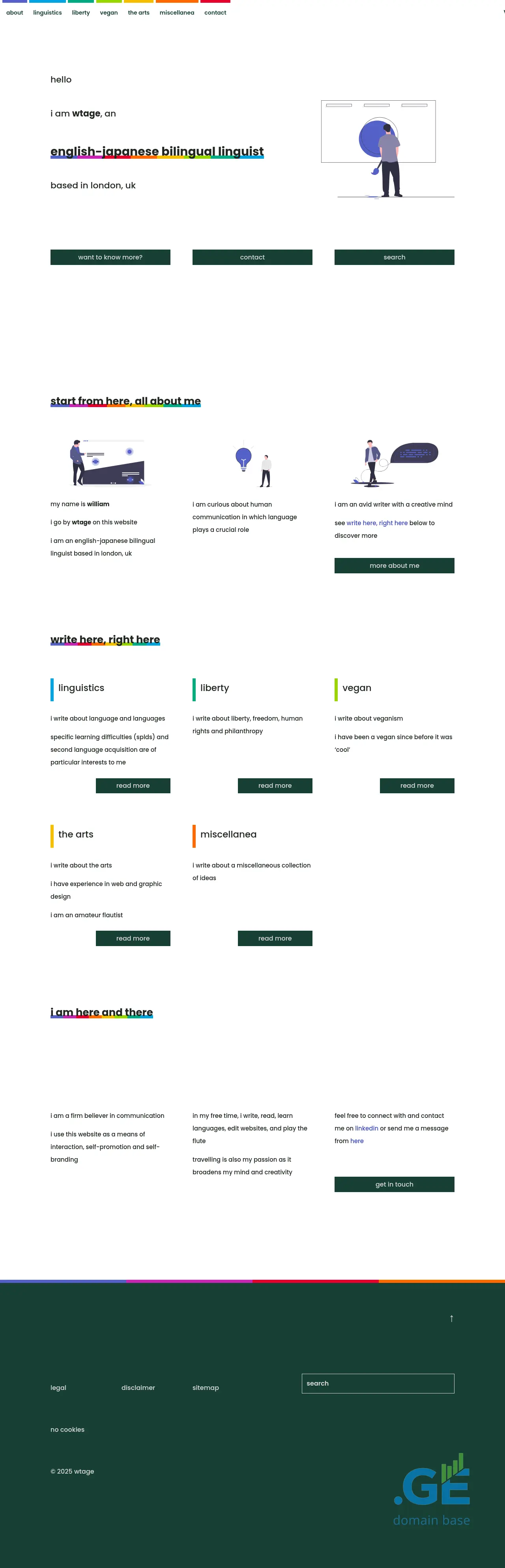 Screenshot of the site wta.ge