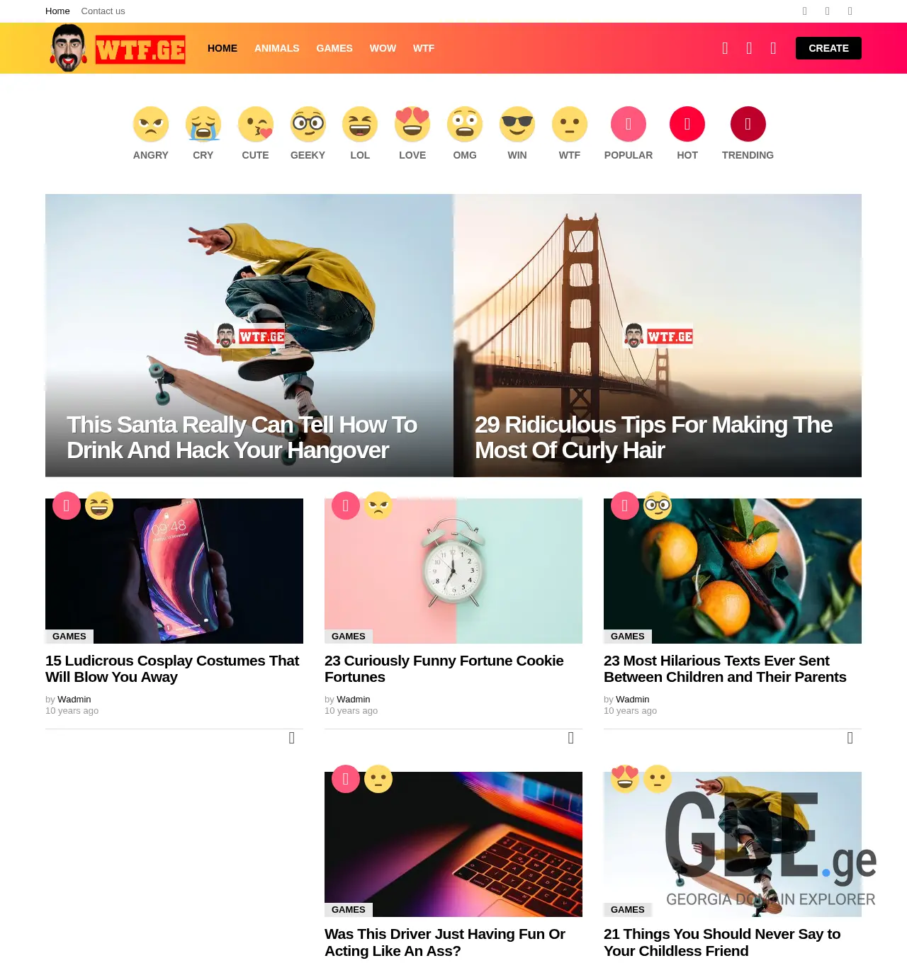 Screenshot of the site wtf.ge at 2025-11-29