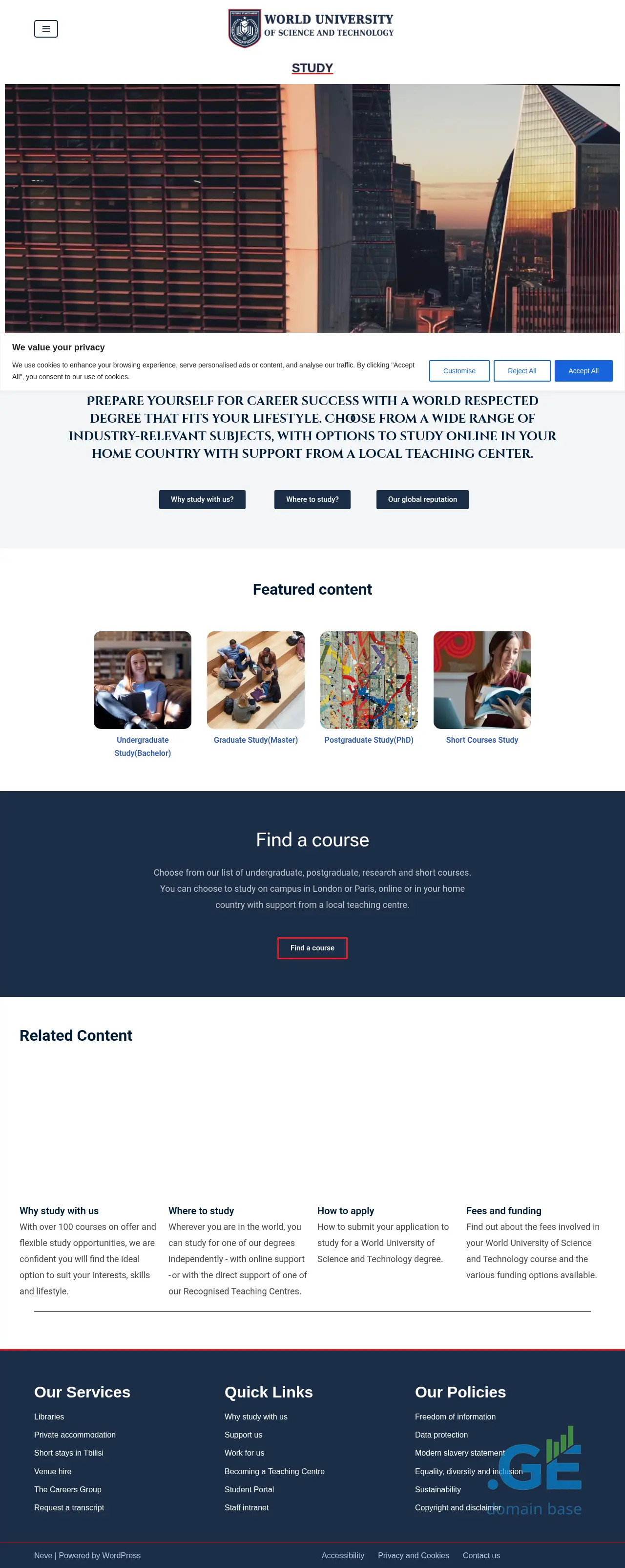 Screenshot of the site wust.ge at 2025-10-14