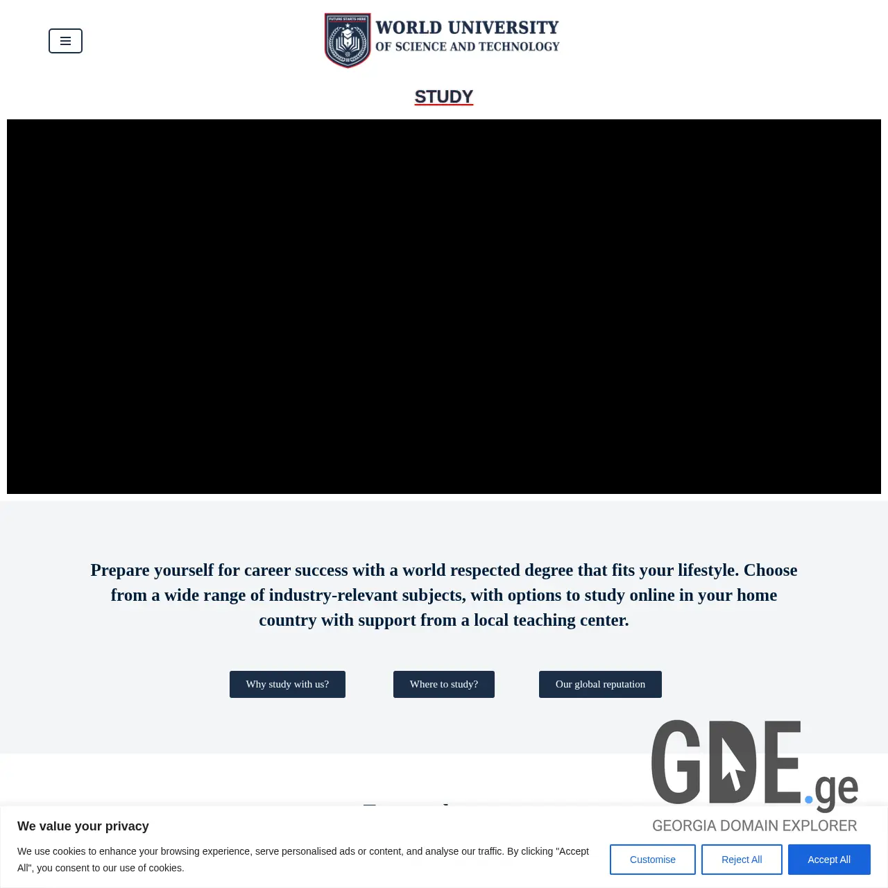 Screenshot of the site wust.ge at 2025-12-12