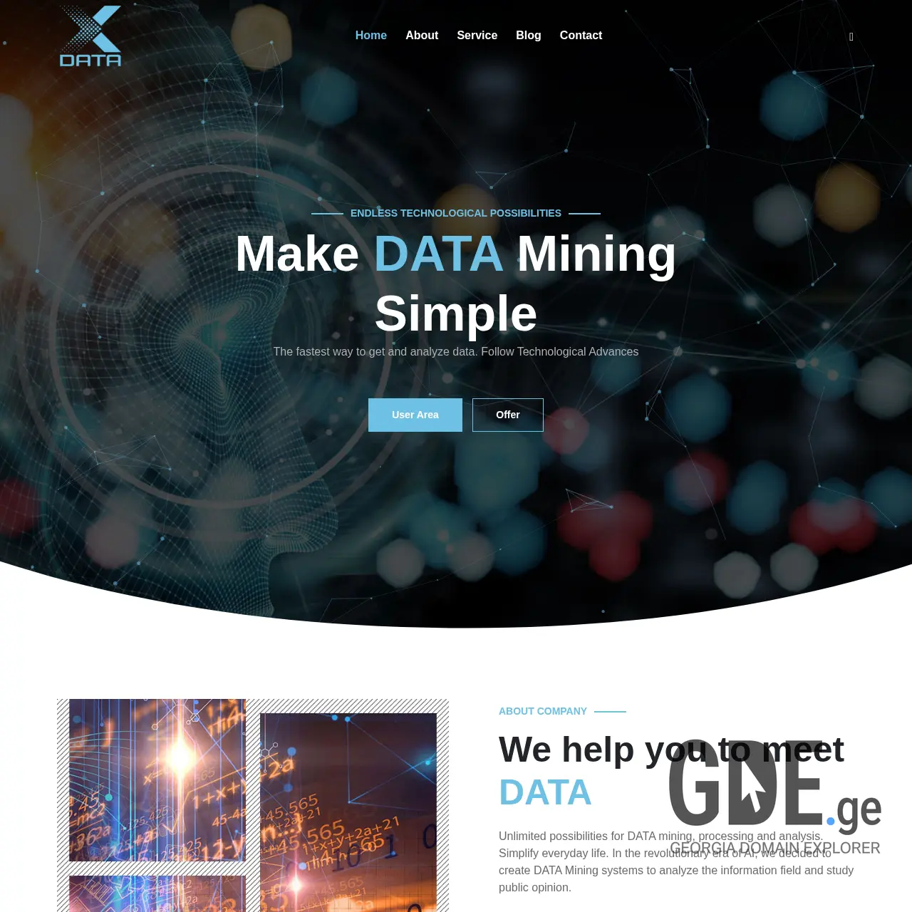 Screenshot of the site xdata.ge at 2025-12-12