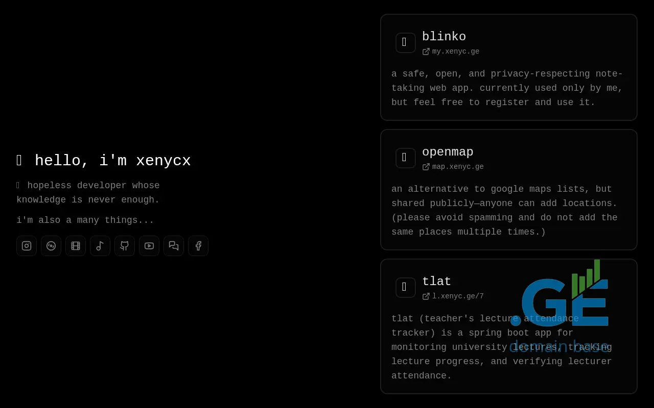 Screenshot of the site xenyc.ge