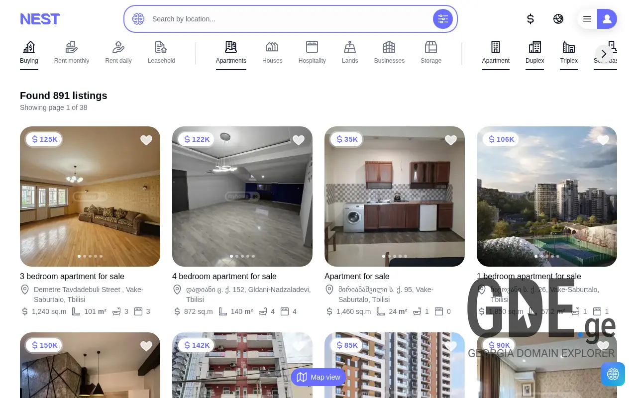Screenshot of the site xhome.ge at 2025-11-29