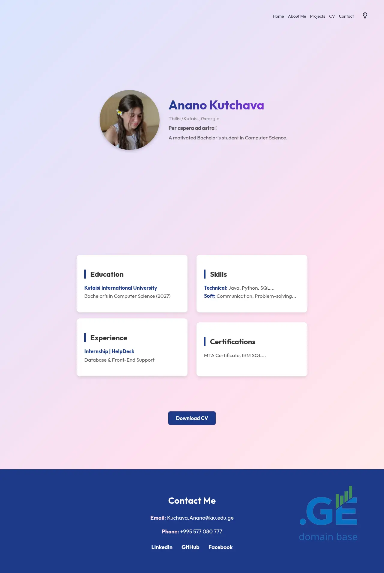 Screenshot of the site xranano.ge