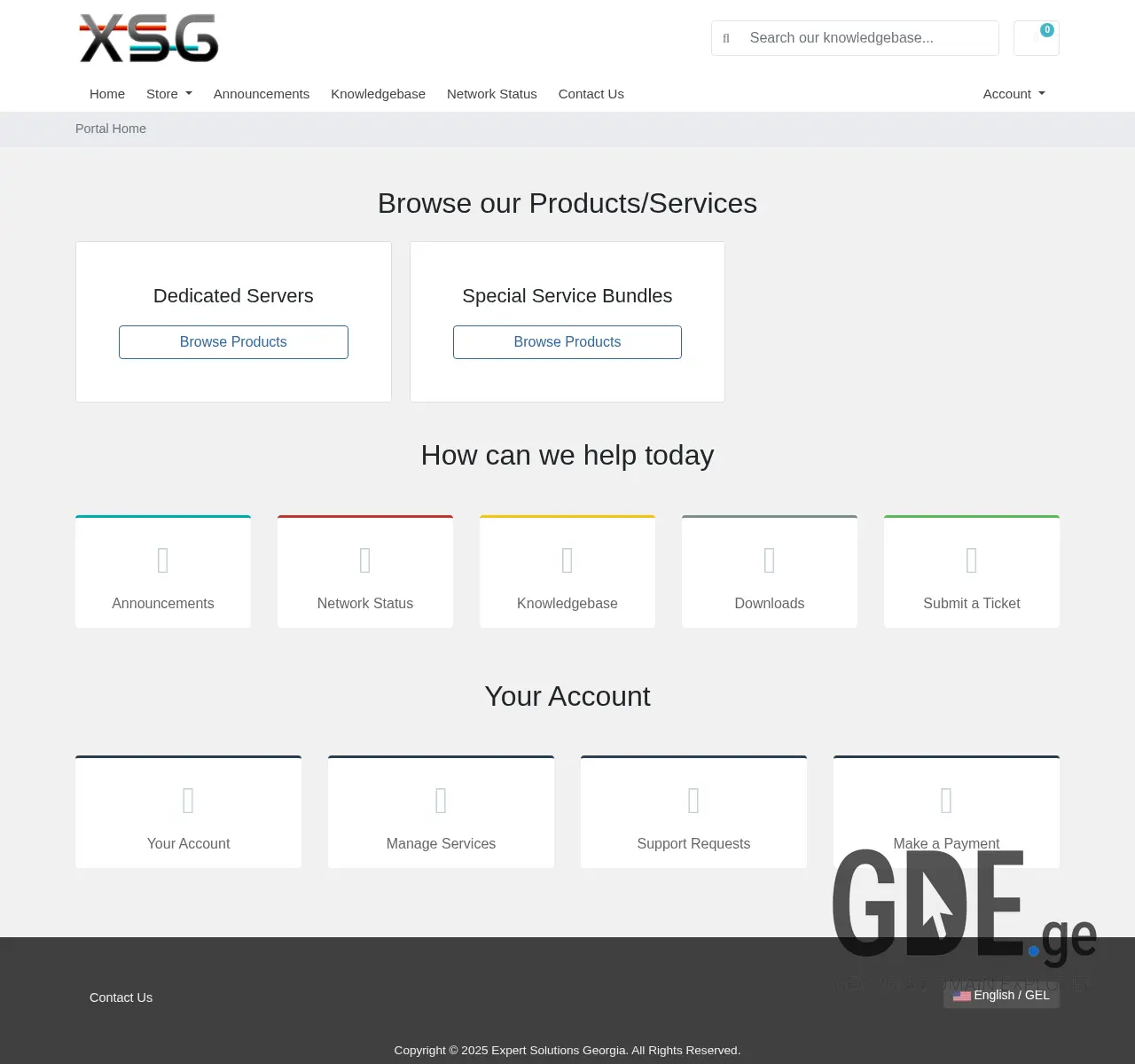 Screenshot of the site xsg.ge at 2025-11-26