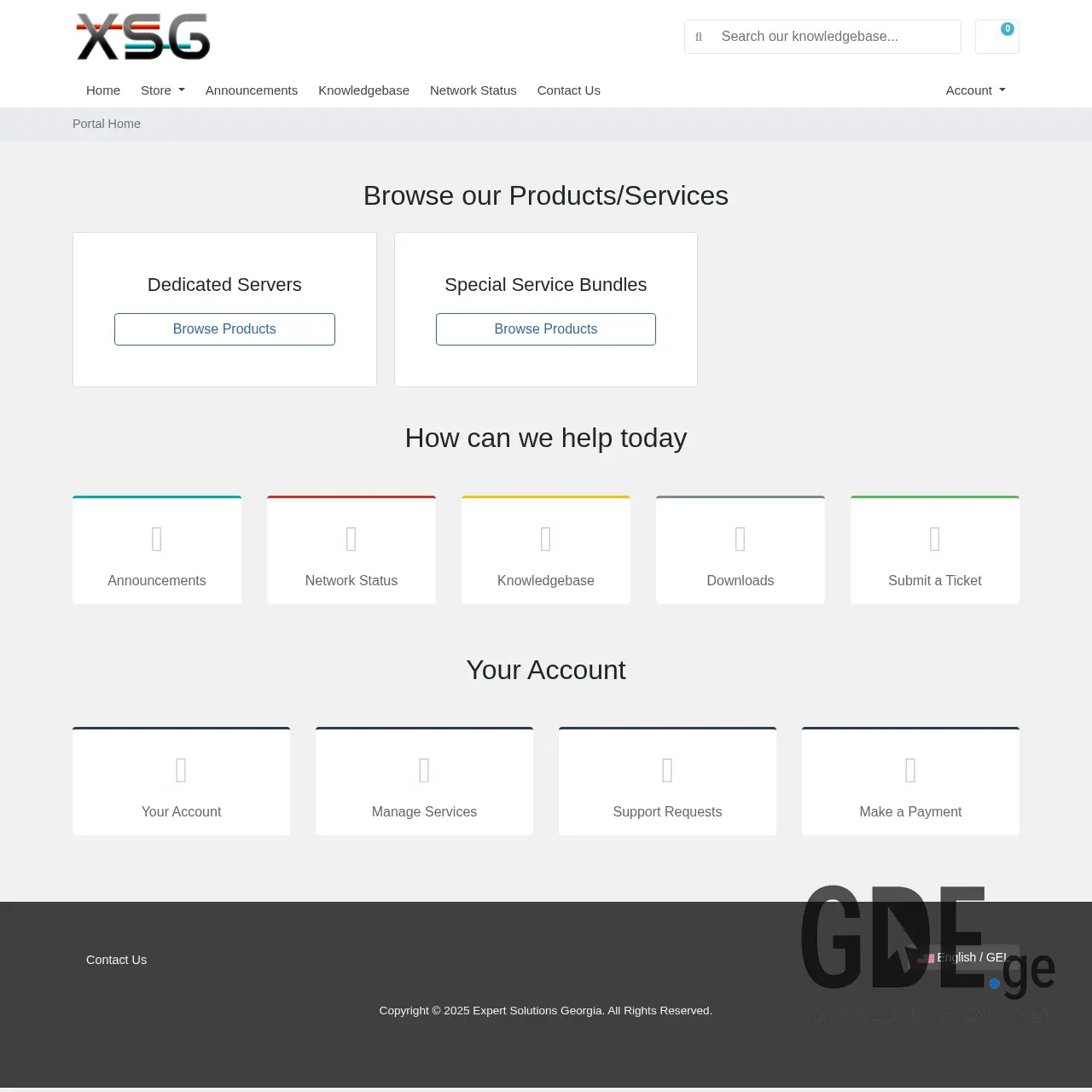 Screenshot of the site xsg.ge at 2025-12-18