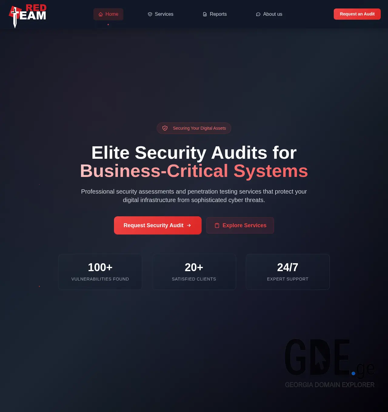 Screenshot of the site xss.ge at 2025-12-03