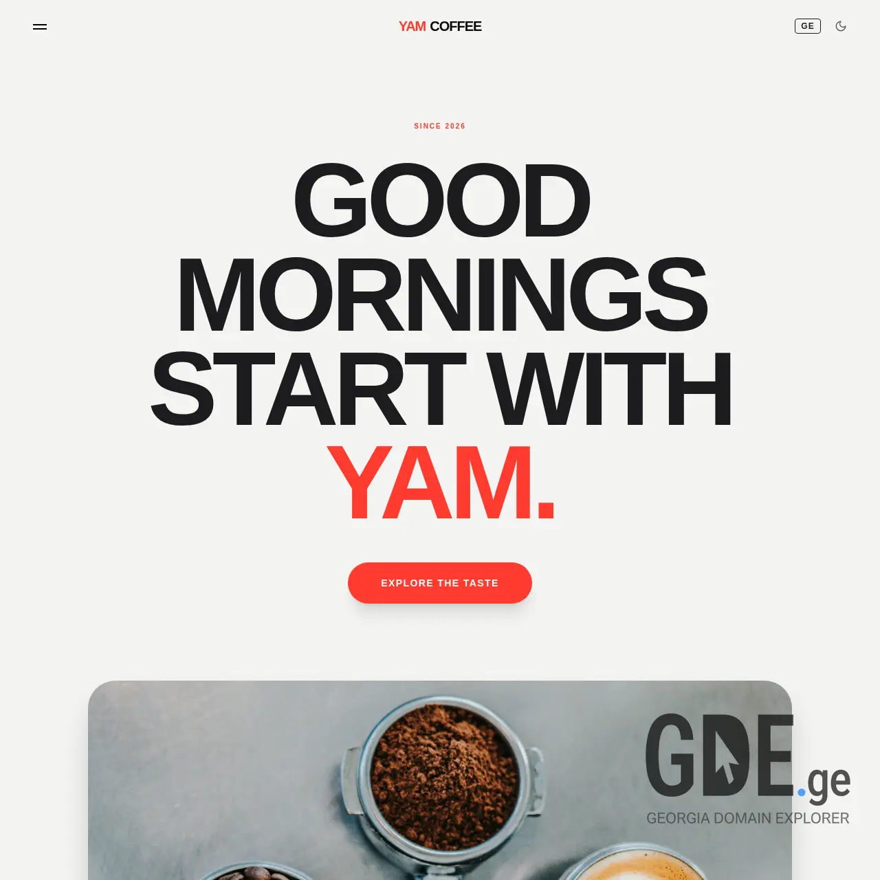 Screenshot of the site yam.ge at 2026-01-30