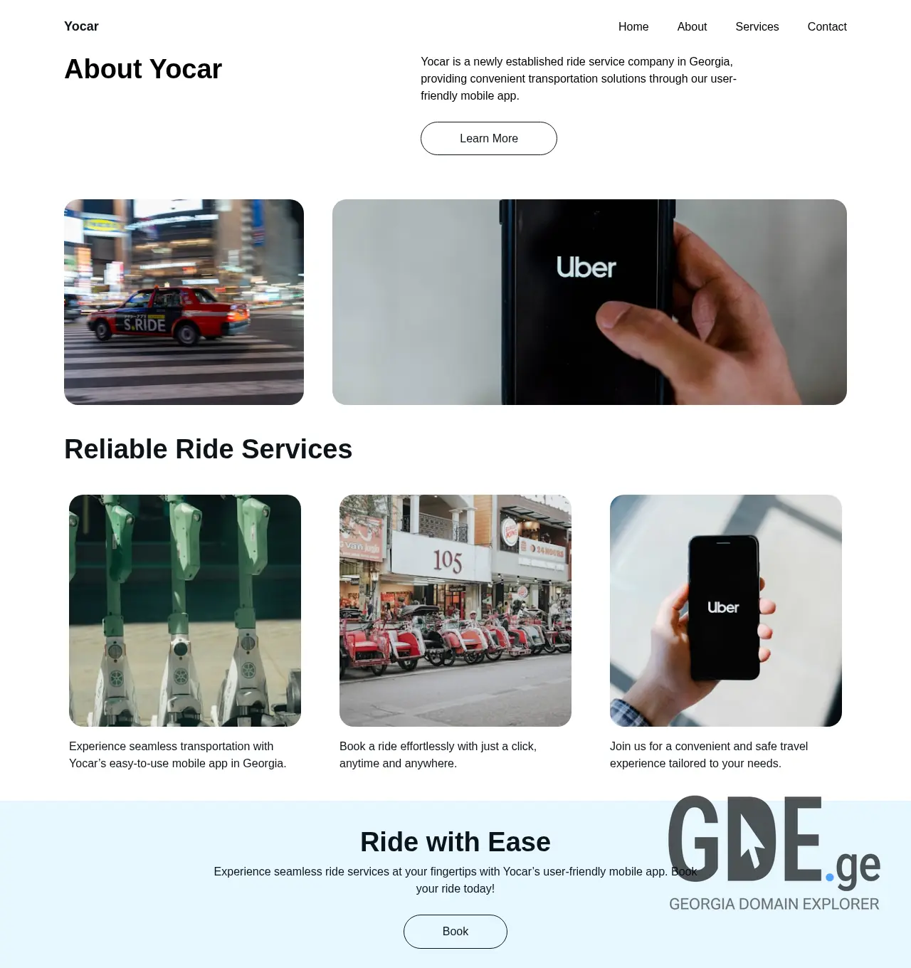 Screenshot of the site yocar.ge at 2025-12-06