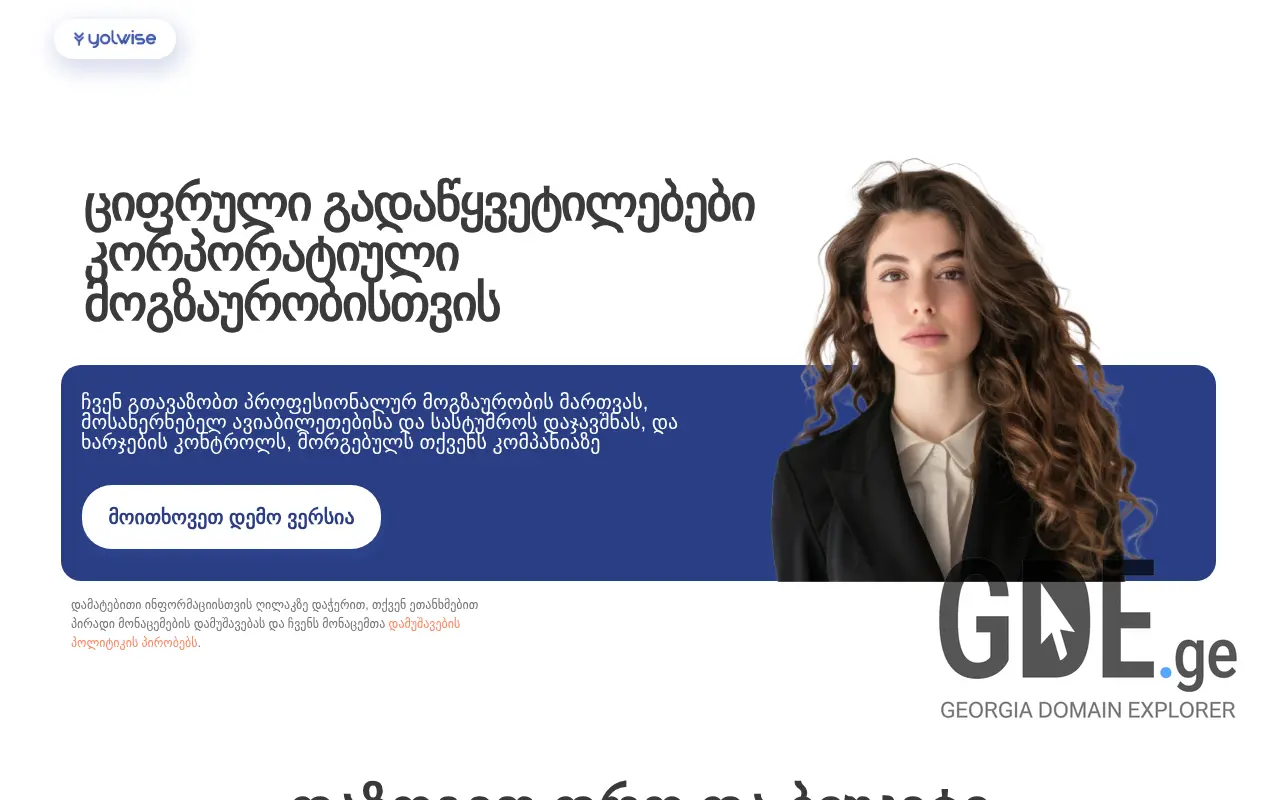 Screenshot of the site yolwise.ge at 2025-11-28