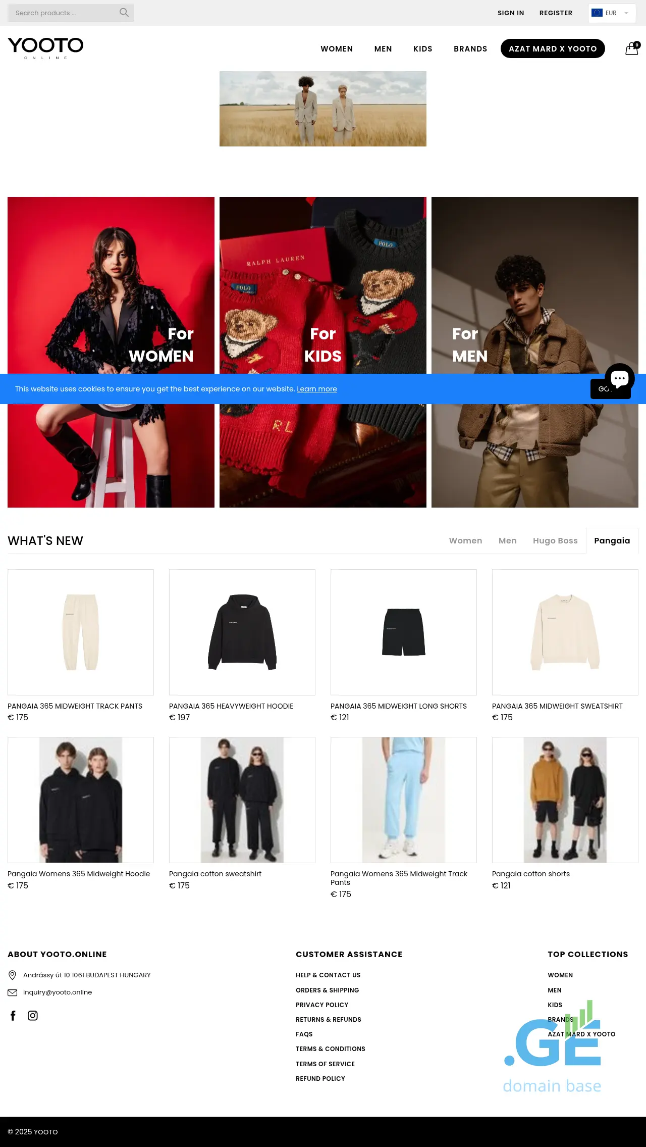 Screenshot of the site yooto.ge