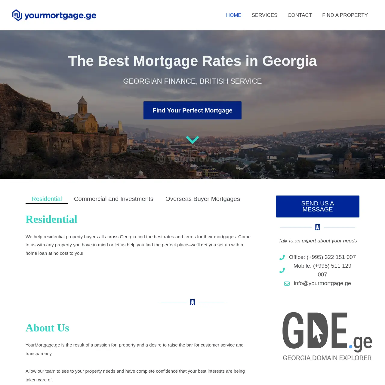 Screenshot of the site yourmortgage.ge at 2025-12-12