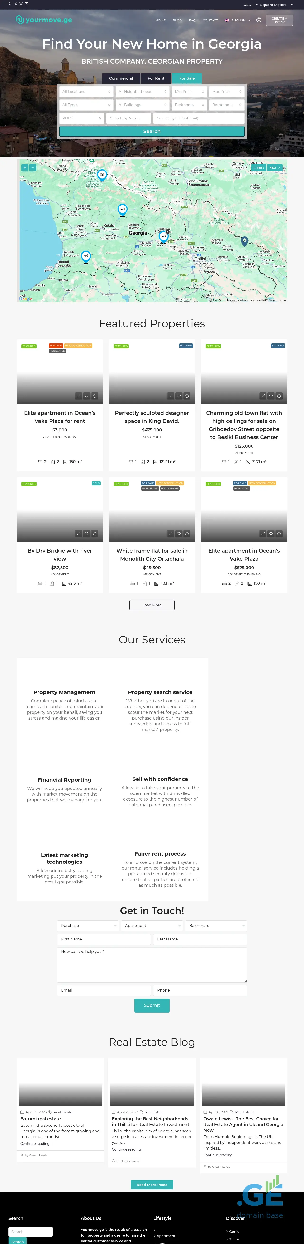 Screenshot of the site yourmove.ge