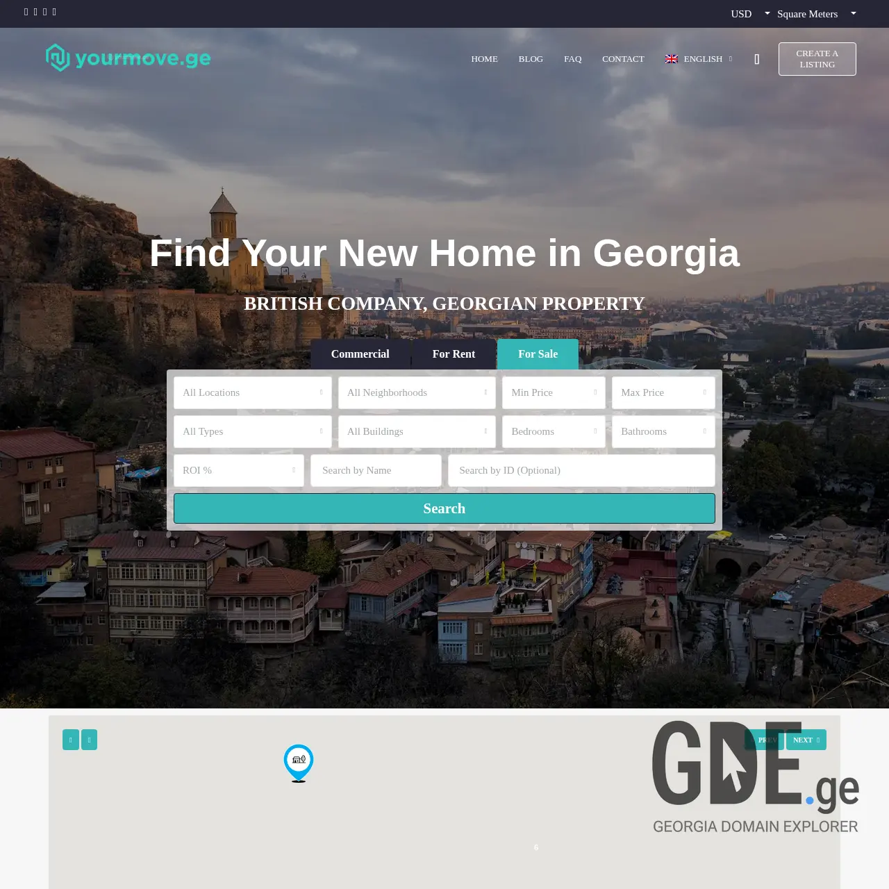 Screenshot of the site yourmove.ge at 2025-12-12