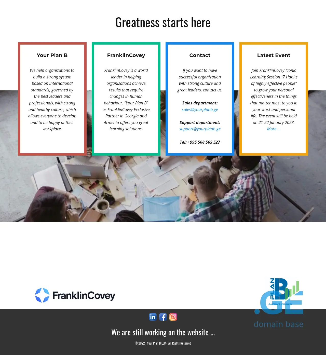 Screenshot of the site yourplanb.ge