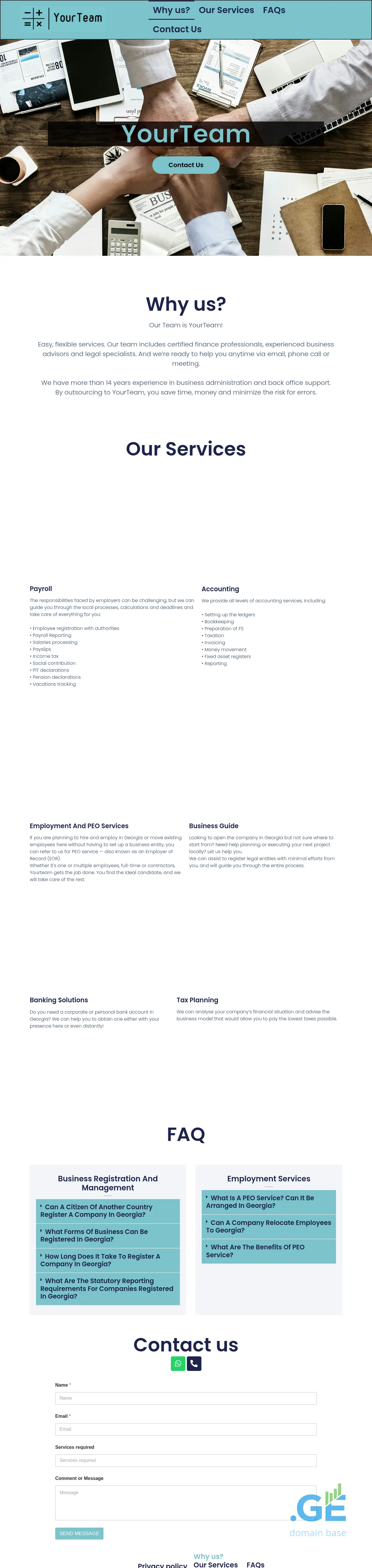 Screenshot of the site yourteam.ge
