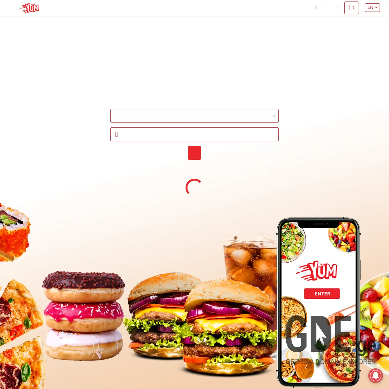 Screenshot of the site yum.ge at 2025-12-15