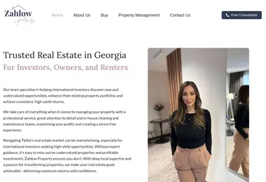 Screenshot of zahlowproperty.ge