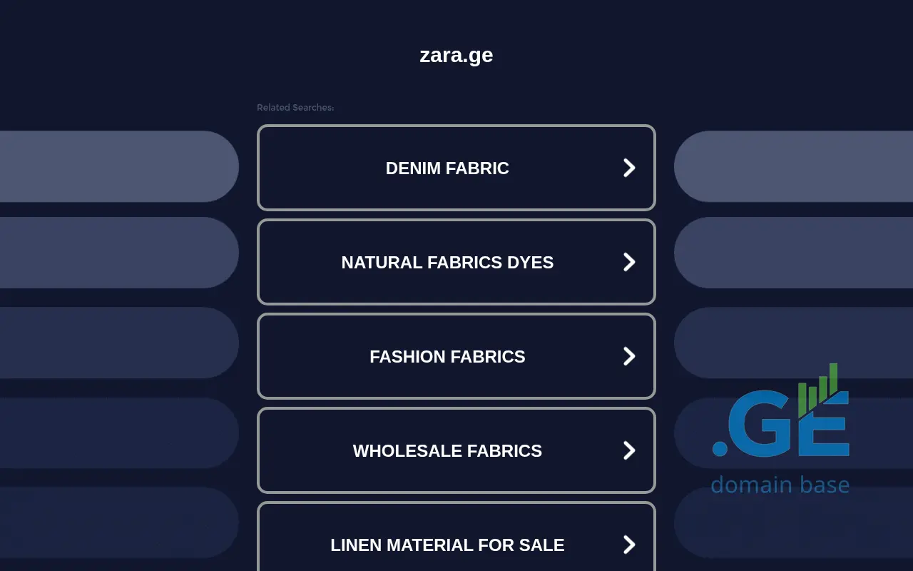 Screenshot of the site zara.ge