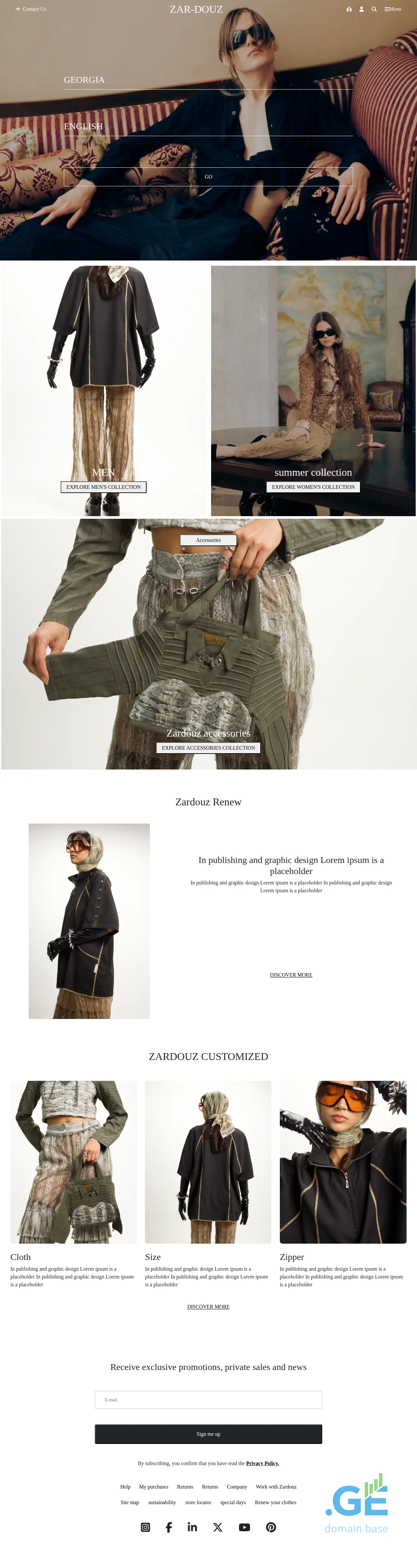 Screenshot of the site zardouz.ge