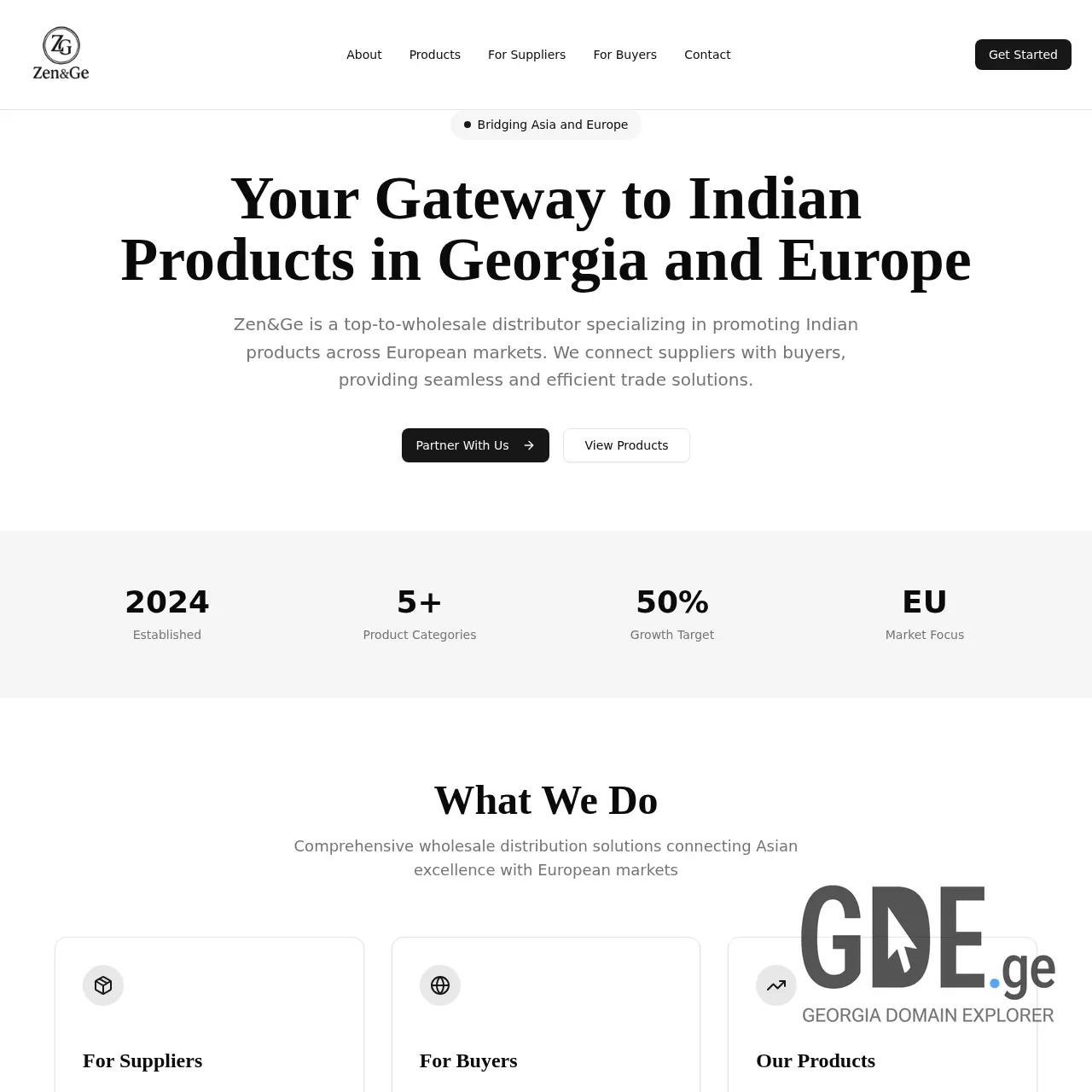 Screenshot of the site zenge.ge at 2025-12-14