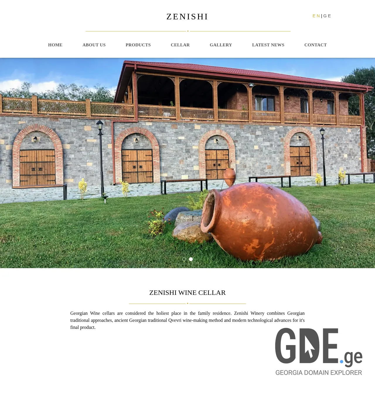 Screenshot of the site zenishi.ge at 2025-12-03