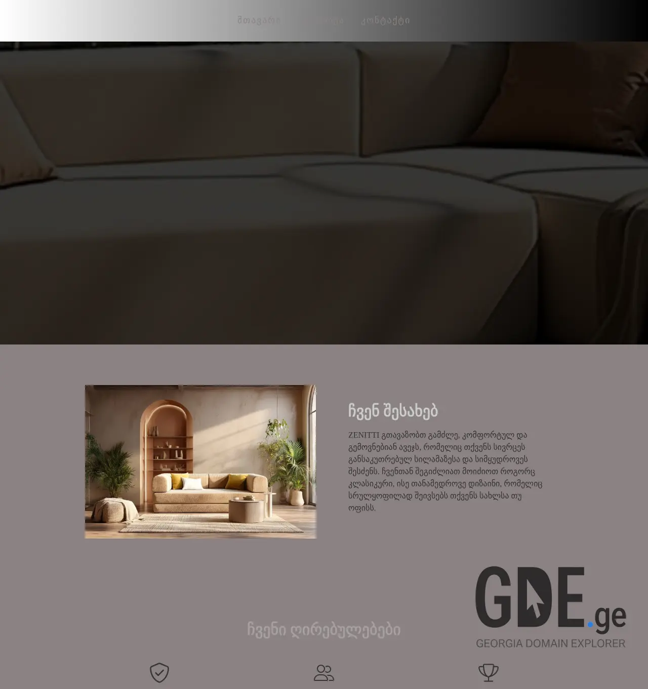 Screenshot of the site zenitti.ge at 2025-12-06