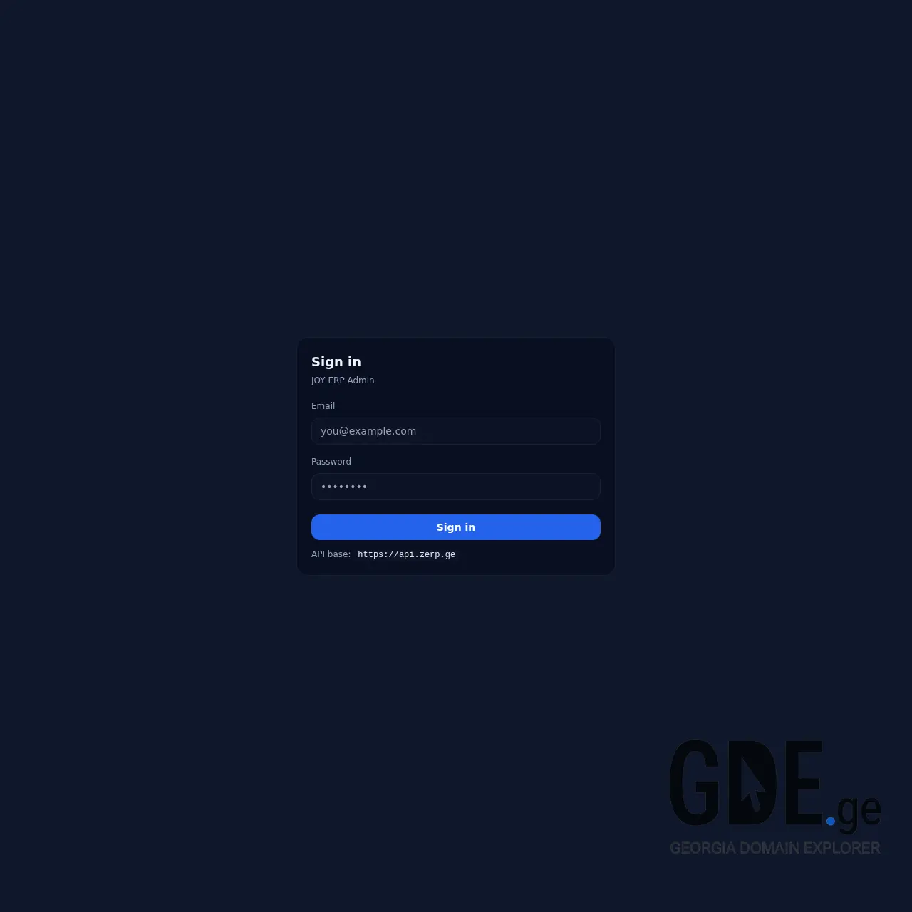 Screenshot of the site zerp.ge at 2026-02-19