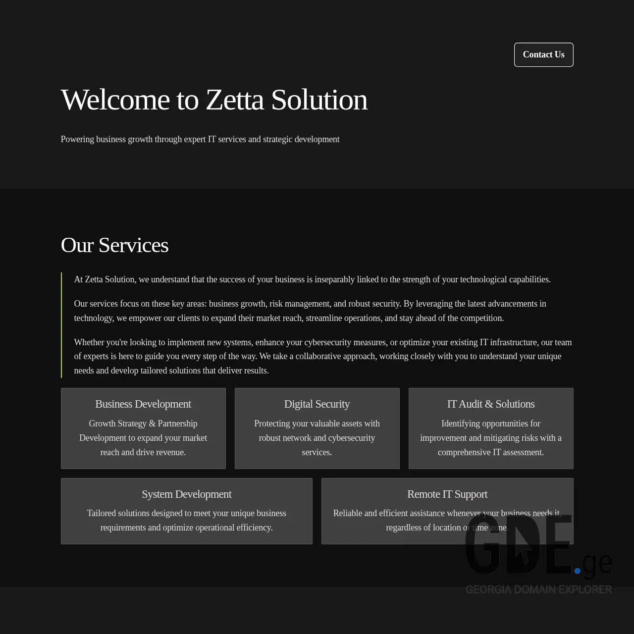 Screenshot of the site zetta.ge at 2025-12-12
