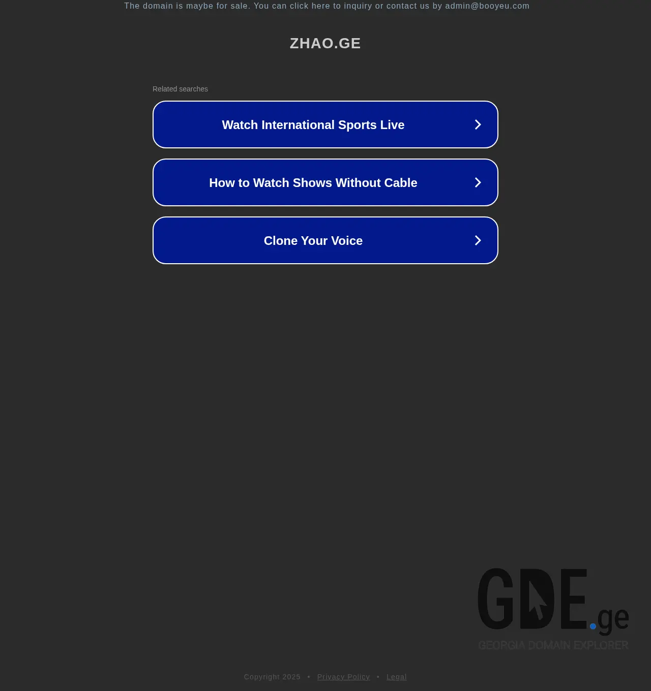 Screenshot of the site zhao.ge at 2025-11-30