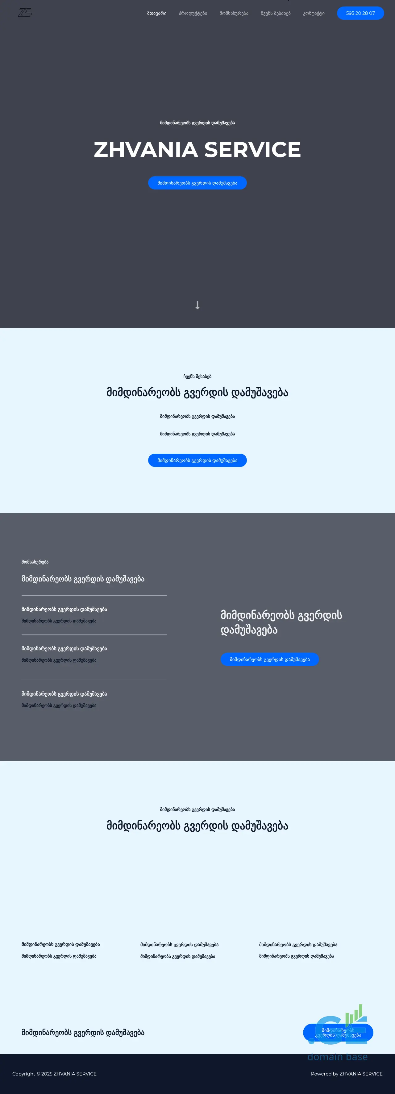 Screenshot of the site zhvaniaservice.ge