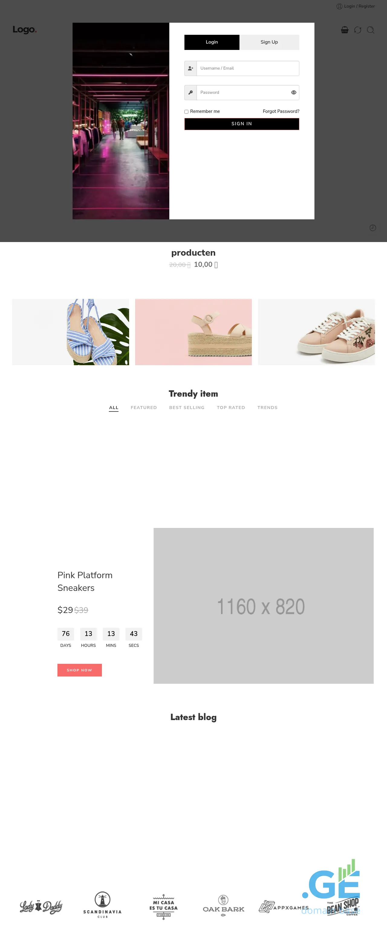 Screenshot of the site zilo.ge