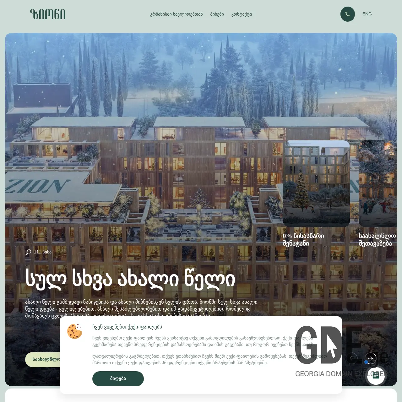 Screenshot of the site zion.ge at 2025-12-15