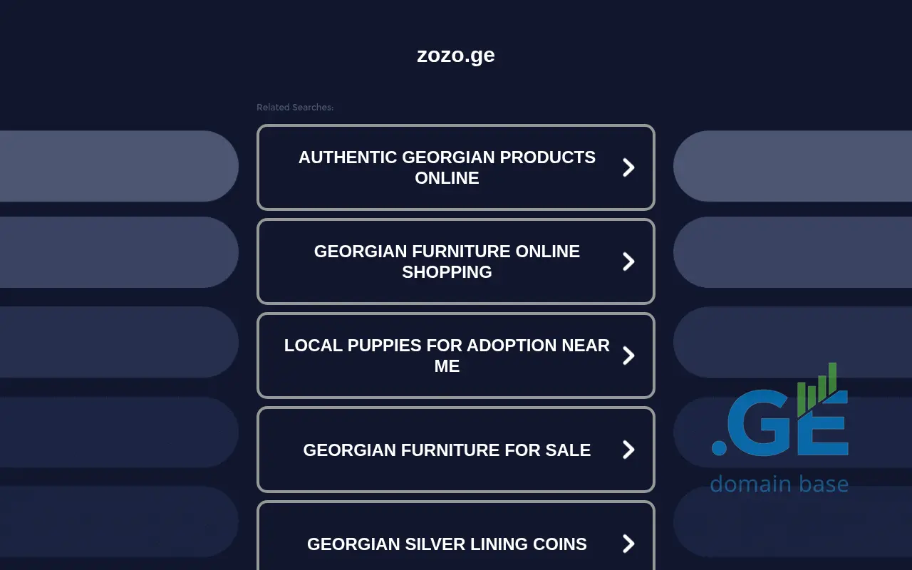 Screenshot of the site zozo.ge