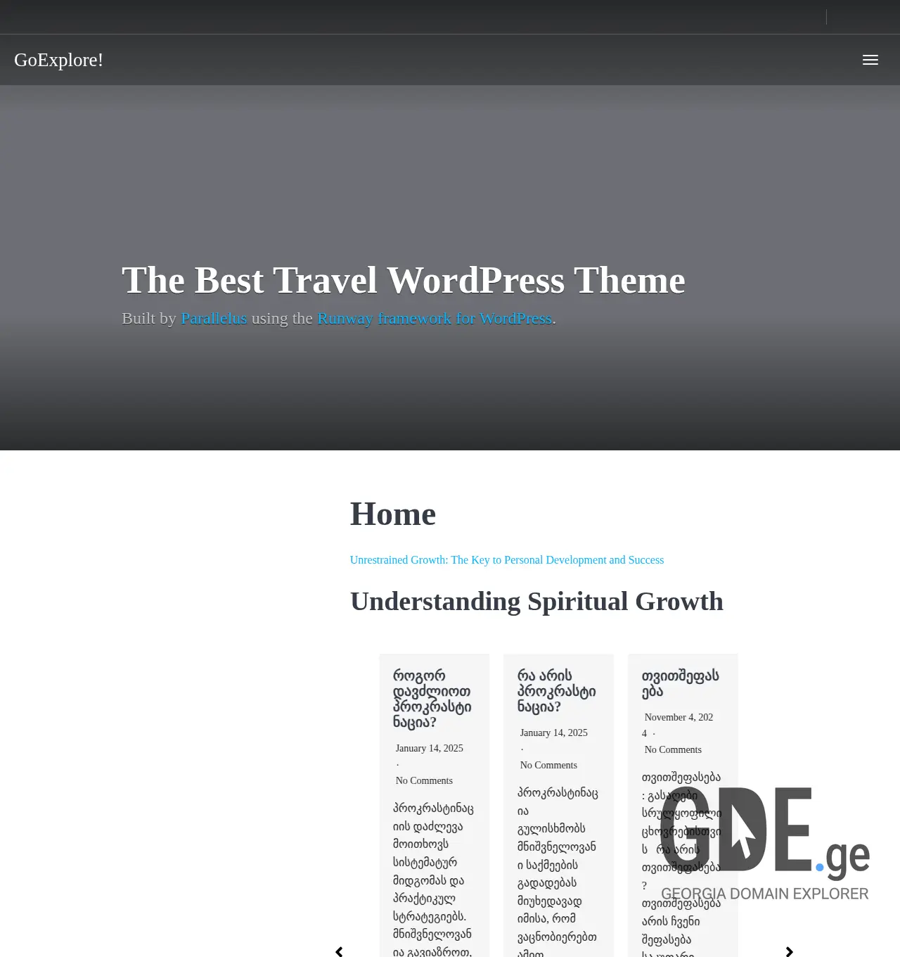 Screenshot of the site zrda.ge at 2025-11-30